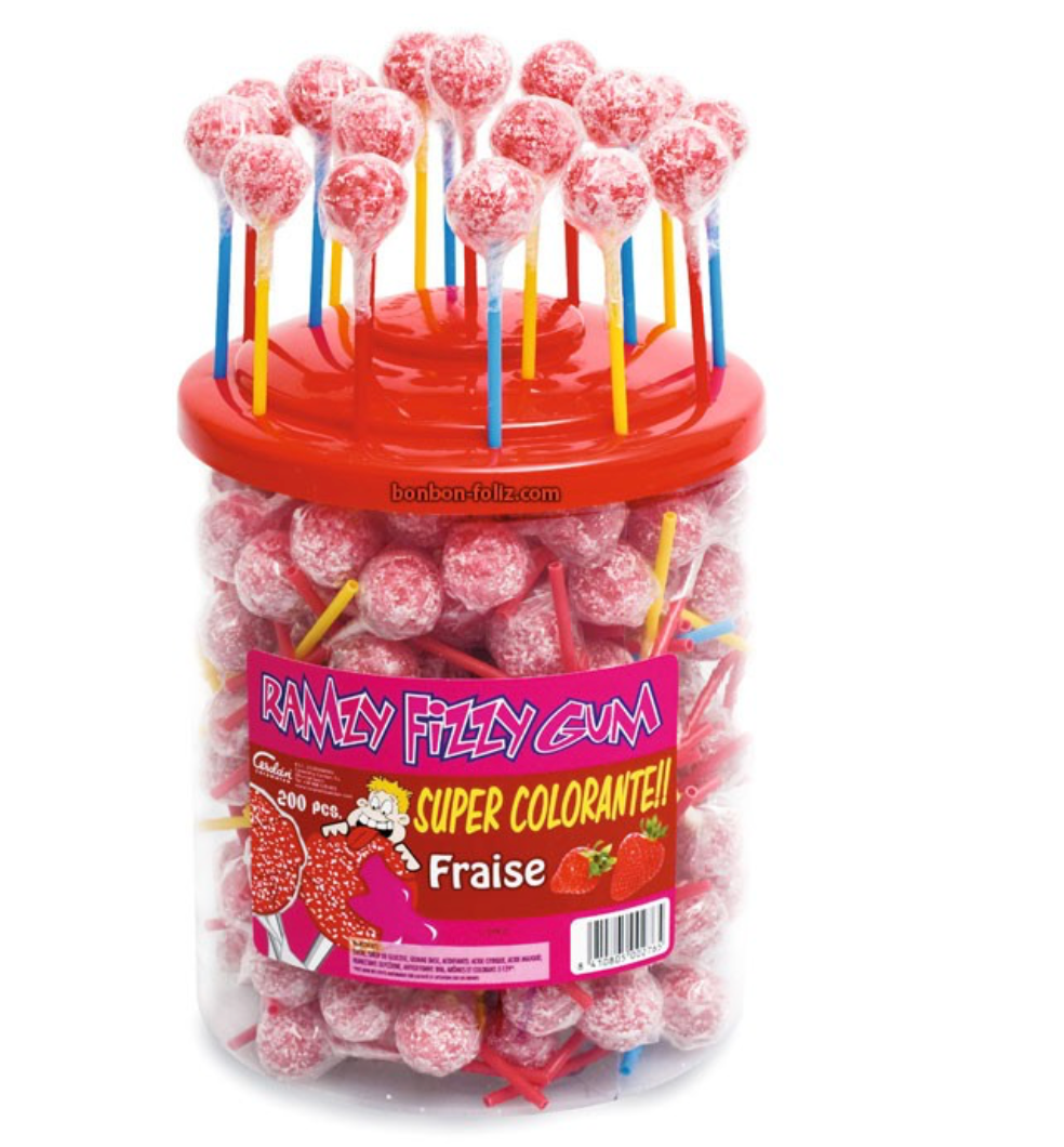 sucette goût fraise