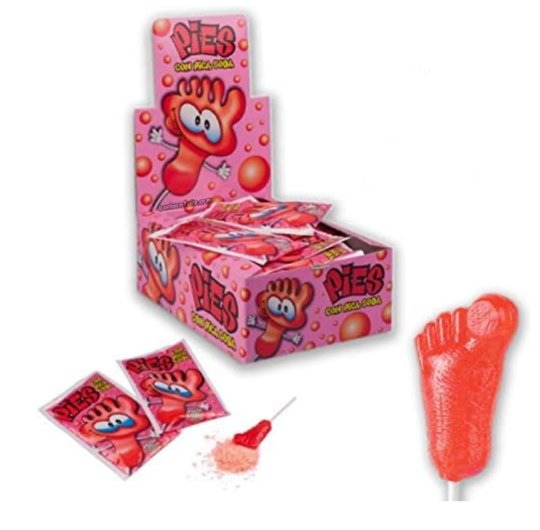 sucette pied goût fraise ( sucette + poudre)